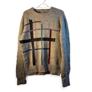 Le Tigre Gray vintage wool  Patterned Cardigan Sweater